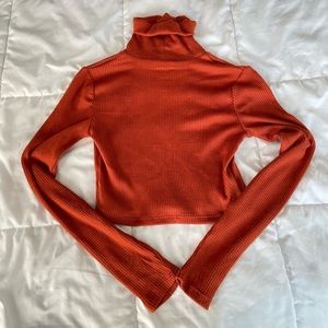 Burnt Orange Turtleneck Sweater